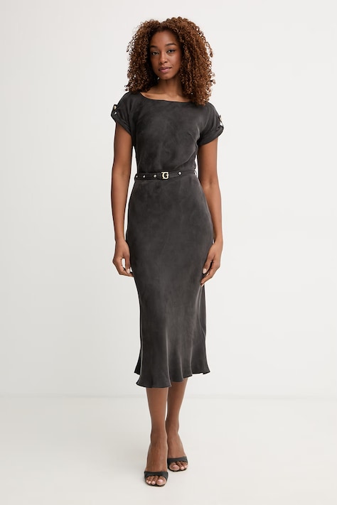 Guess haljina s viskozom DALIA crna bez uzorka W1950