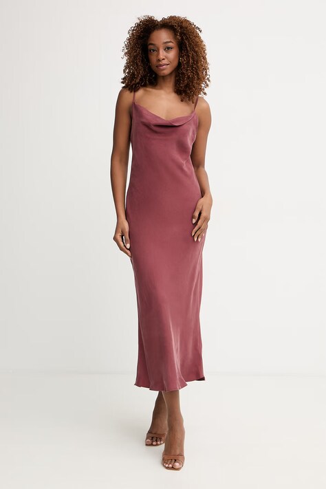 Guess рокля бельо от вискоза AKILINA бордова W6GK94 W2266