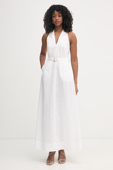 Patrizia Pepe sukienka koszulowa bawełniana biała gładka 2A3006 A9B9