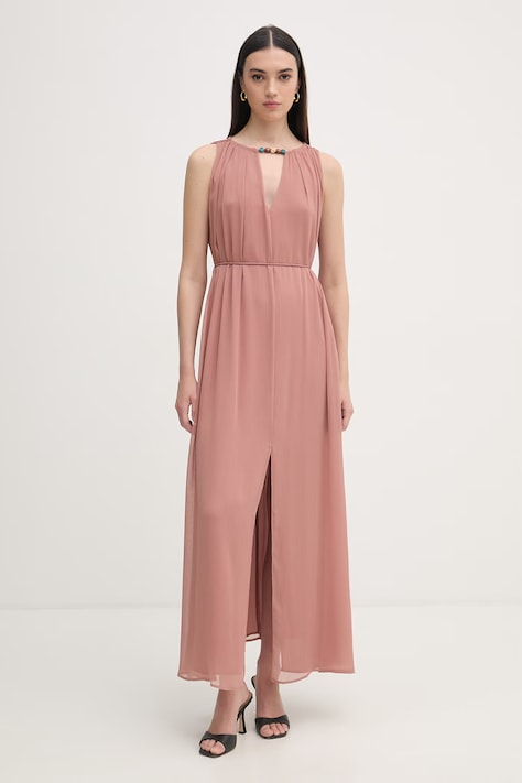 Patrizia Pepe sukienka brązowa gładka 2A3024 A764