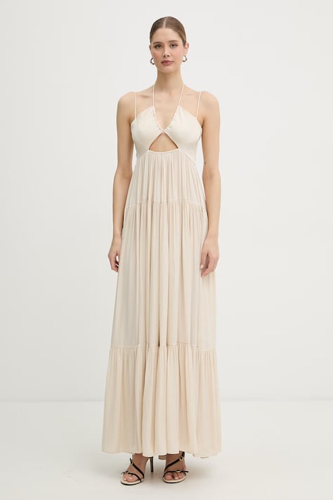 Patrizia Pepe sukienka letnia beżowa gładka 2A3065 A772