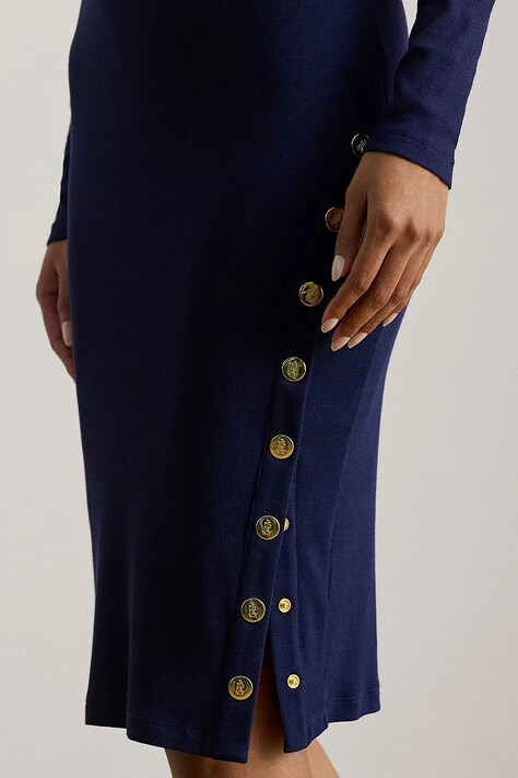 Lauren Ralph Lauren sukienka z bawełną granatowa 200P09089