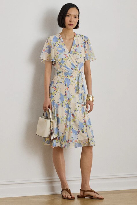 Φόρεμα Lauren Ralph Lauren μπεζ φλοράλ 200P13607