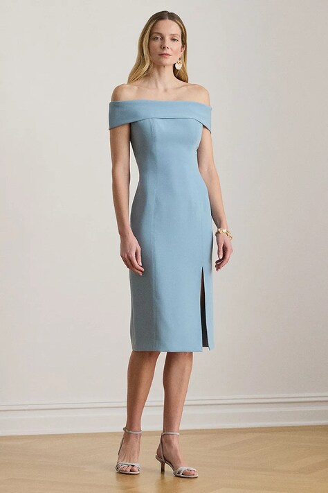 Lauren Ralph Lauren sukienka hiszpanka niebieska gładka 253982166