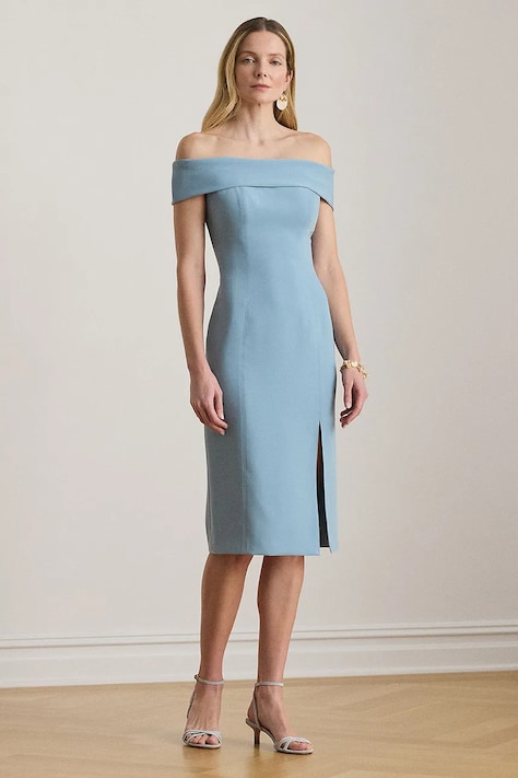 Lauren Ralph Lauren sukienka hiszpanka niebieska gładka 253982166