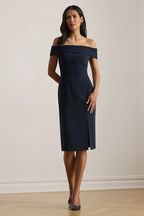 Lauren Ralph Lauren sukienka hiszpanka granatowa gładka 253982166