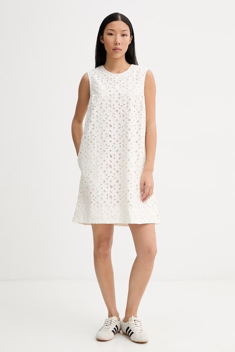 Marimekko ljetna haljina od pamuka bež bez uzorka 095210