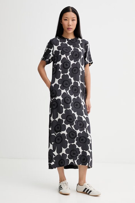 Marimekko ljetna haljina s lyocellom crna cvjetna 095147