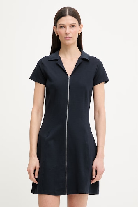 G-Star sukienka z wiskozą Soft sculpt fit flare granatowa gładka D28665-E406