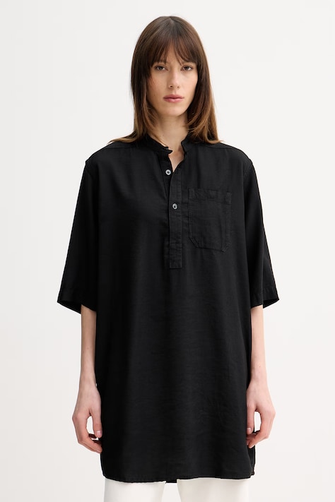 G-Star sukienka z wiskozy Shirt dress czarna gładka D28402-E393
