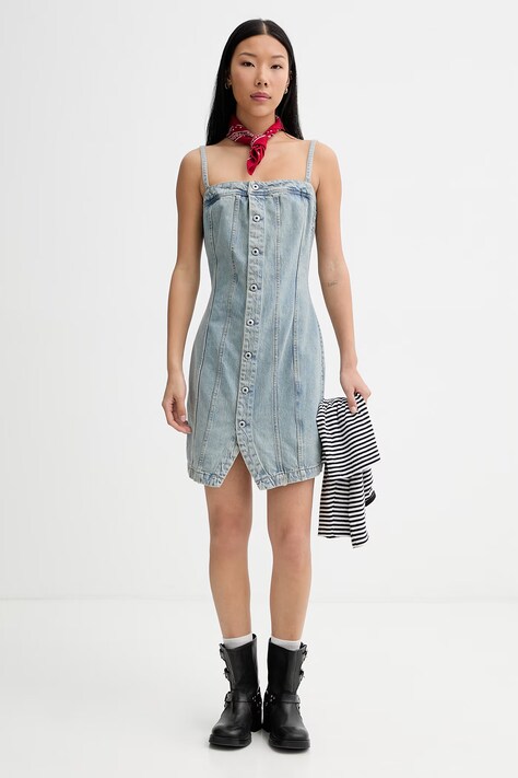 G-Star сукня джинсова Kick Bustier — SS26-SUD1AH, блакитний — фото 2