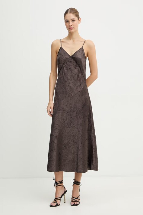 MAX&Co. sukienka MCOFAVELLA kolor brązowy maxi prosta 2616221031200