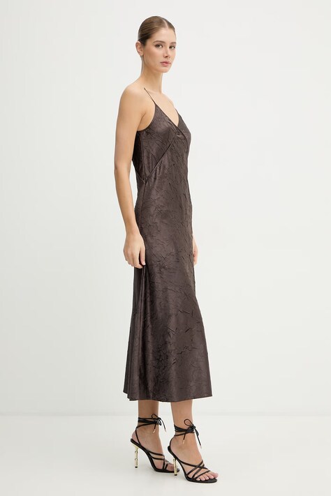 MAX&Co. sukienka MCOFAVELLA kolor brązowy maxi prosta 2616221031200