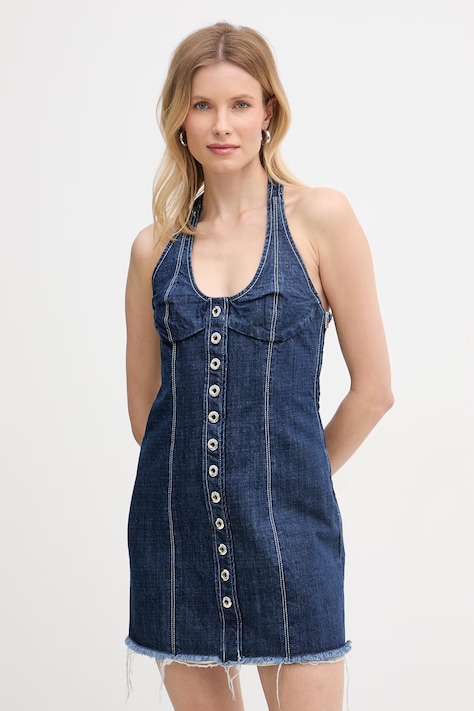 Max&Co. sukienka jeansowa MCLONCIA granatowa gładka 2618221012200