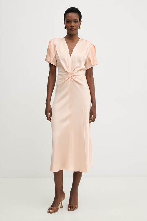 Victoria Beckham sukienka bieliźniana z wiskozą pomarańczowa 1226WDR005195D