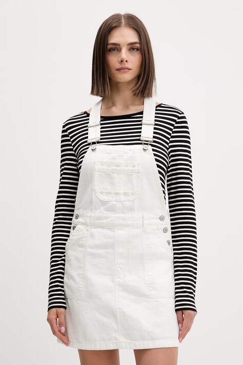 Tommy Jeans sukienka jeansowa biała DW0DW22002