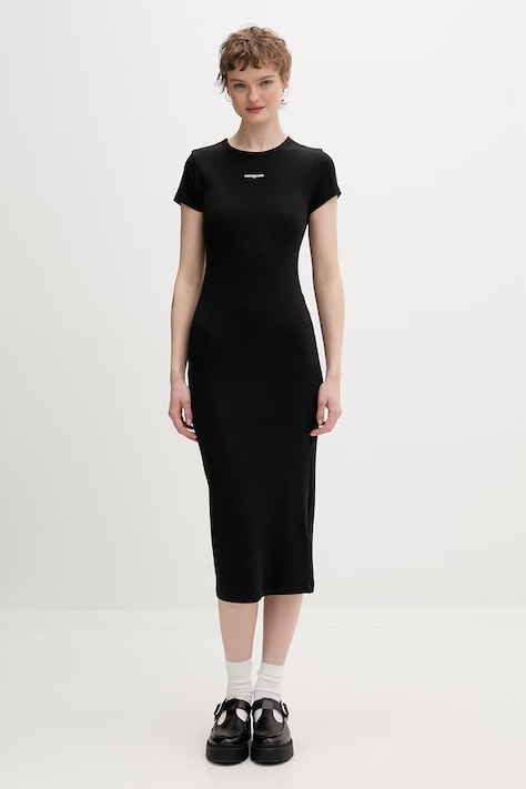 Tommy Jeans sukienka z wiskozą czarna gładka DW0DW22339