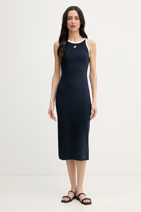 Tommy Hilfiger haljina s pamukom mornarsko plava WW0WW48740