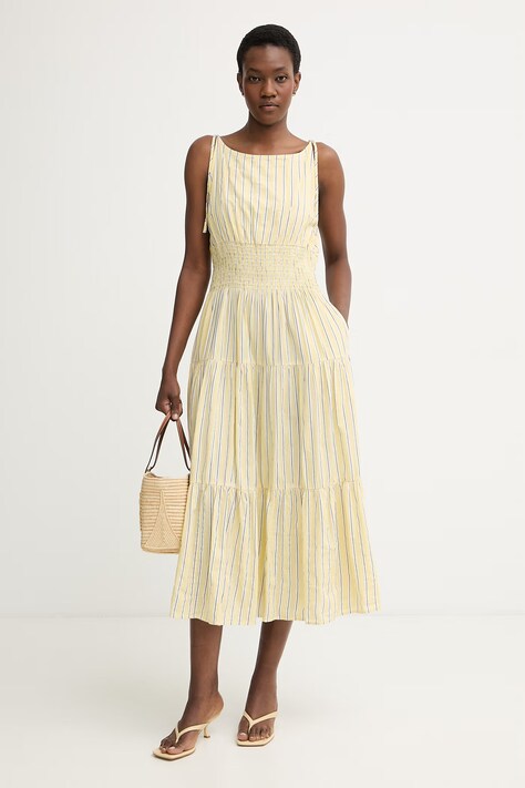 Tommy Hilfiger sukienka letnia żółta gładka WW0WW51052