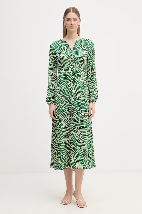 Marc Aurel sukienka z wiskozy zielona roślinna 6242A11090