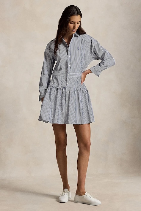 Polo Ralph Lauren sukienka bawełniana kolor niebieski mini rozkloszowana 211B22754