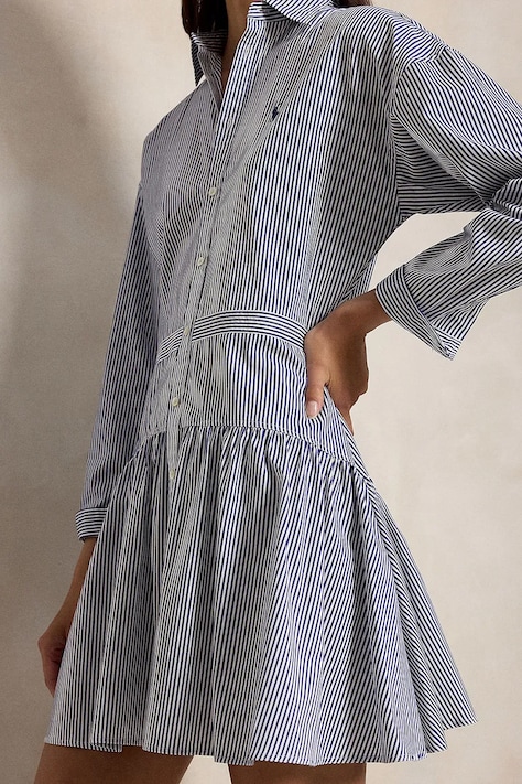 Polo Ralph Lauren sukienka bawełniana kolor niebieski mini rozkloszowana 211B22754