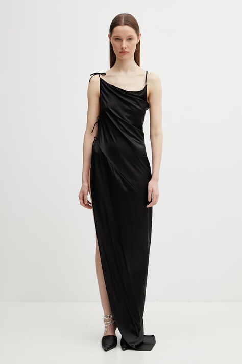 Rick Owens DRKSHDW Taco sukienka gładka czarna DS01F4516.JL