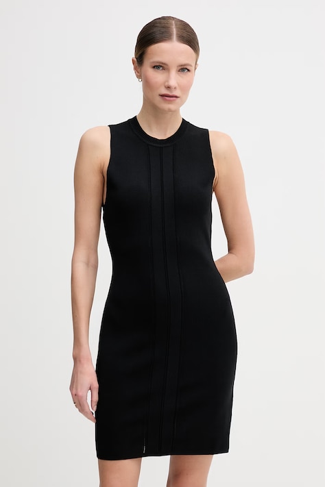 Gaudi obleka z viskozo Črna enobarvna 611FD13005