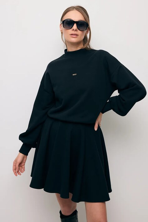 Bizuu sukienka FOXI kolor czarny mini rozkloszowana FOXI CZARNY