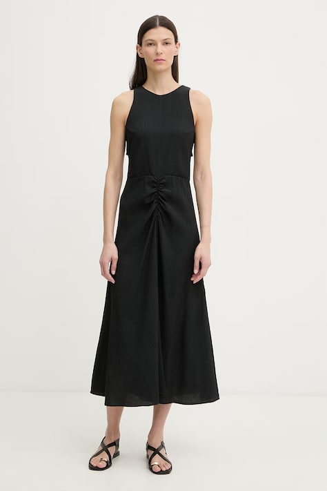 Sessun viszkóz ruha fekete sima 26205002