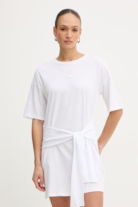 Armani Exchange sukienka bawełniana kolor biały mini oversize XW002085 AF10356