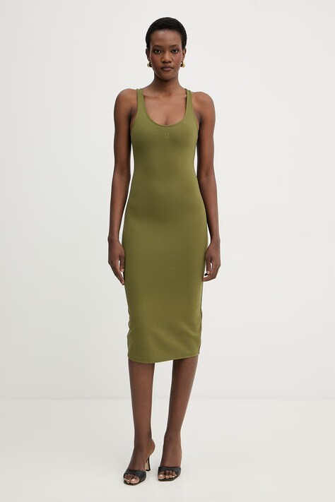 Armani Exchange sukienka zielona gładka