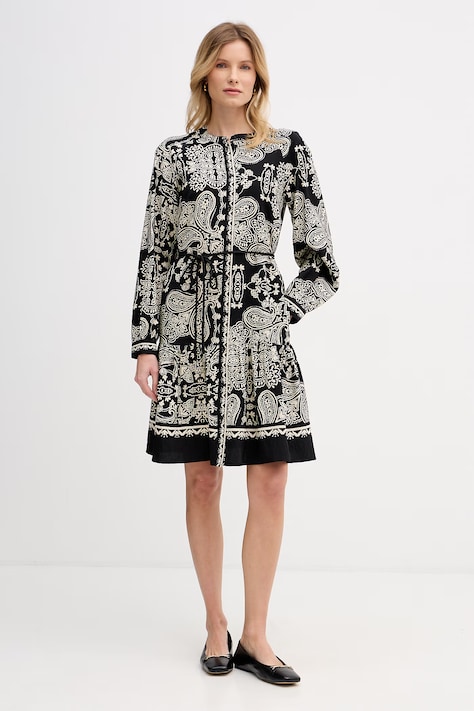 OUI Sukienka letnia z wiskozy czarna paisley 96630