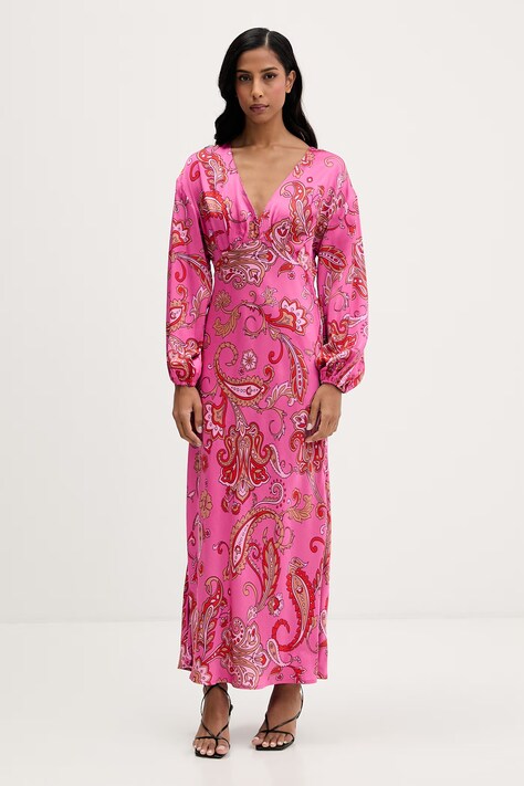 Never Fully Dressed sukienka kolor różowy maxi rozkloszowana NFDDR3208