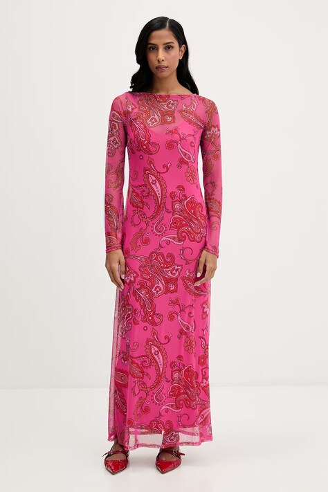 Never Fully Dressed sukienka kolor różowy maxi rozkloszowana NFDDR3258