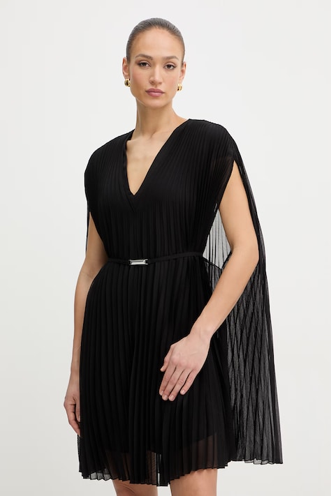 BOSS rochie Doplisse culoarea negru, mini, evazați, 50558254