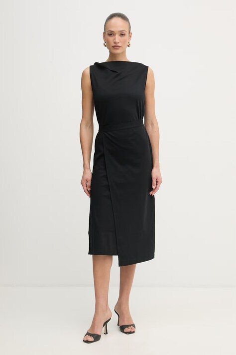 BOSS vestito in cotone Emiaky nero 50558902