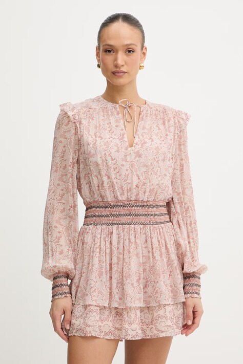 BOSS Orange sukienka wiskozowa C Darmia kolor różowy mini rozkloszowana 50557688