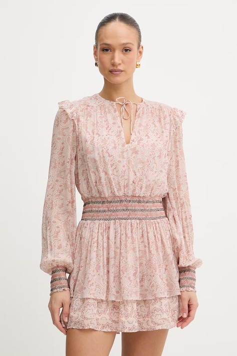 BOSS Orange sukienka wiskozowa C Darmia kolor różowy mini rozkloszowana 50557688