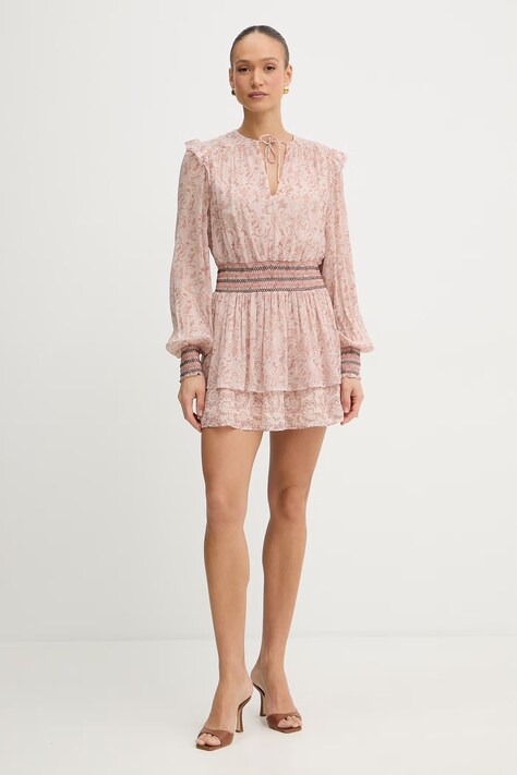 BOSS Orange sukienka wiskozowa C Darmia kolor różowy mini rozkloszowana 50557688