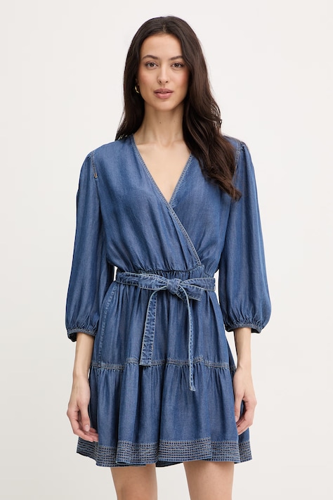 BOSS Orange sukienka C Dardy kolor niebieski mini rozkloszowana 50559071