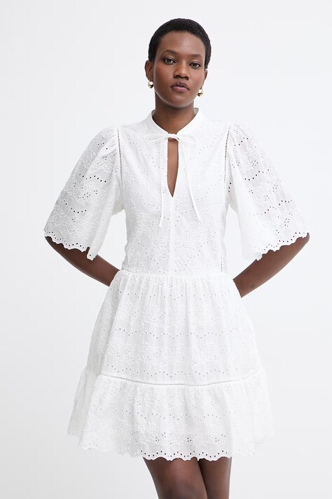 BOSS Orange sukienka letnia bawełniana C Denvita beżowa gładka 50559091