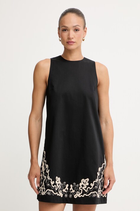 BOSS Orange sukienka bawełniana C Dembrolai 1 czarna gładka 50559267