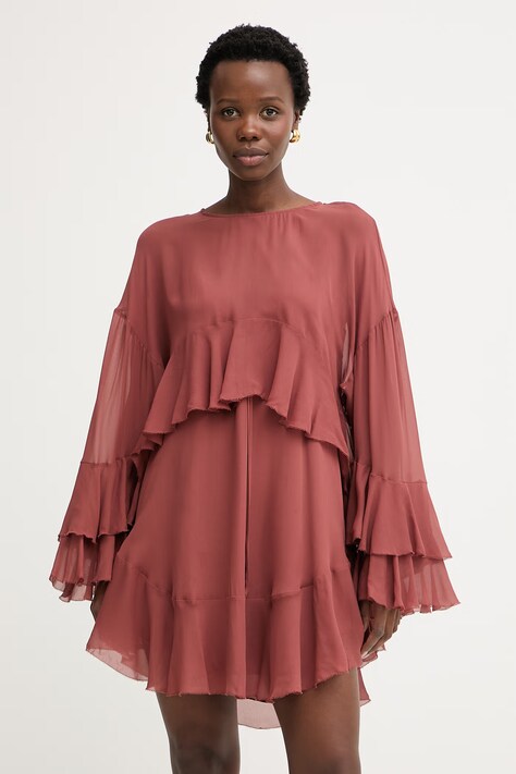 BOSS Orange sukienka z bluzką z wiskozy C Dleja pomarańczowa gładka 50565599