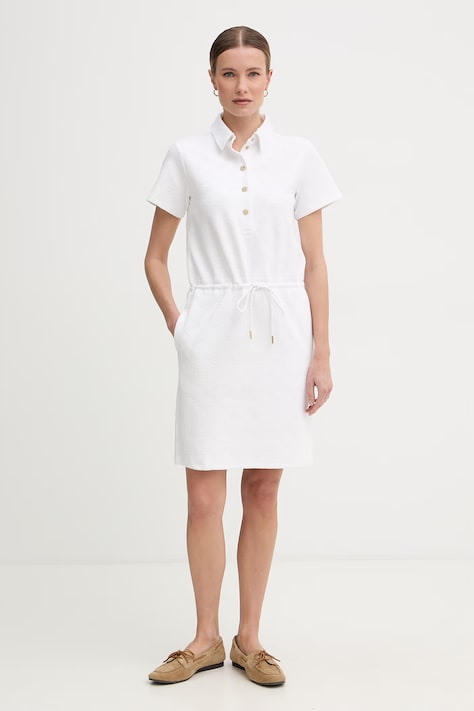 Joop! sukienka z bawełną biała gładka 30102140