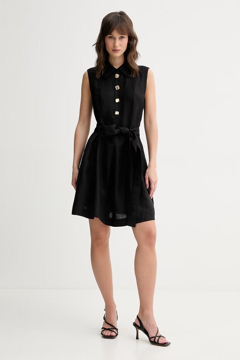 HUGO malé čierne ľanové Kaleisi čierne hladké 50559516