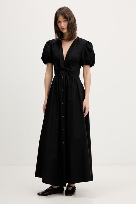 HUGO haljina A-kroja od pamuka Kodela crna bez uzorka 50559524