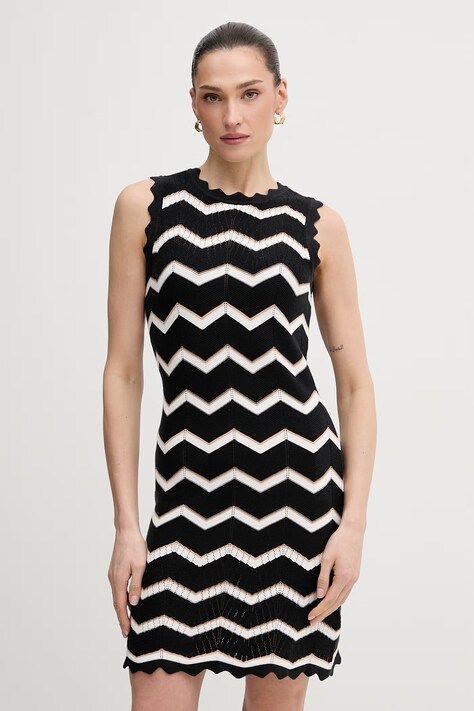 Dkny sukienka bawełniana kolor czarny mini prosta DJ6R0205