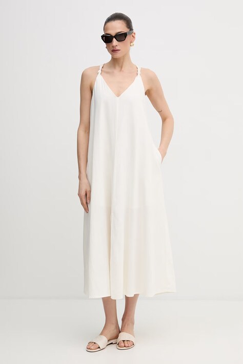 Сукня з додаванням льону Dkny — SS26-SUD1II, бежевий — фото 2