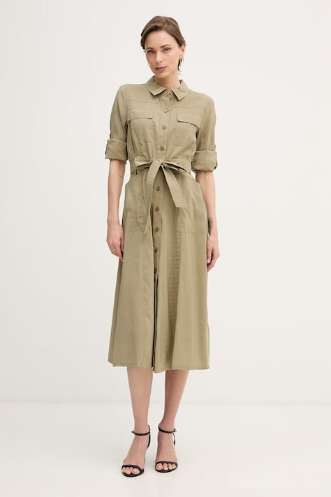 DKNY сукня-сорочка із модалу зелена однотонна P6BBTE77